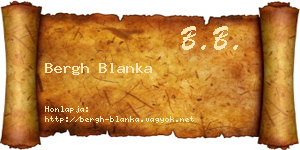 Bergh Blanka névjegykártya